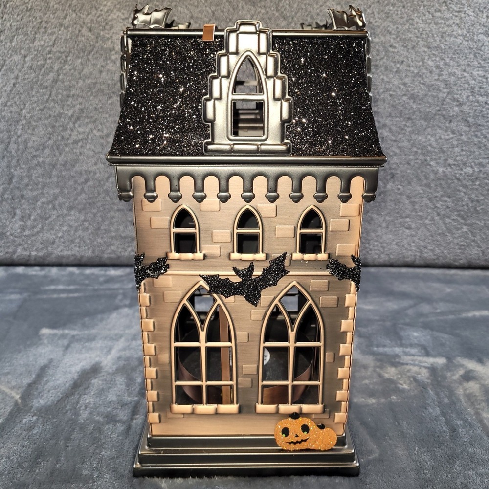 Bath & Body Works Halloween Haunted House 3-Wick Candle Luminary Holder Bronze